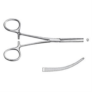 PINZA EMOSTATICA KOCHER CURVA 14 CM - LINEA FERRI TEDESCHI