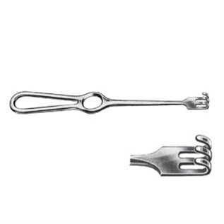 DIVARICATORE VOLKMANN PUNTA SMUSSA 3 UNCINI - LINEA FERRI TEDESCHI