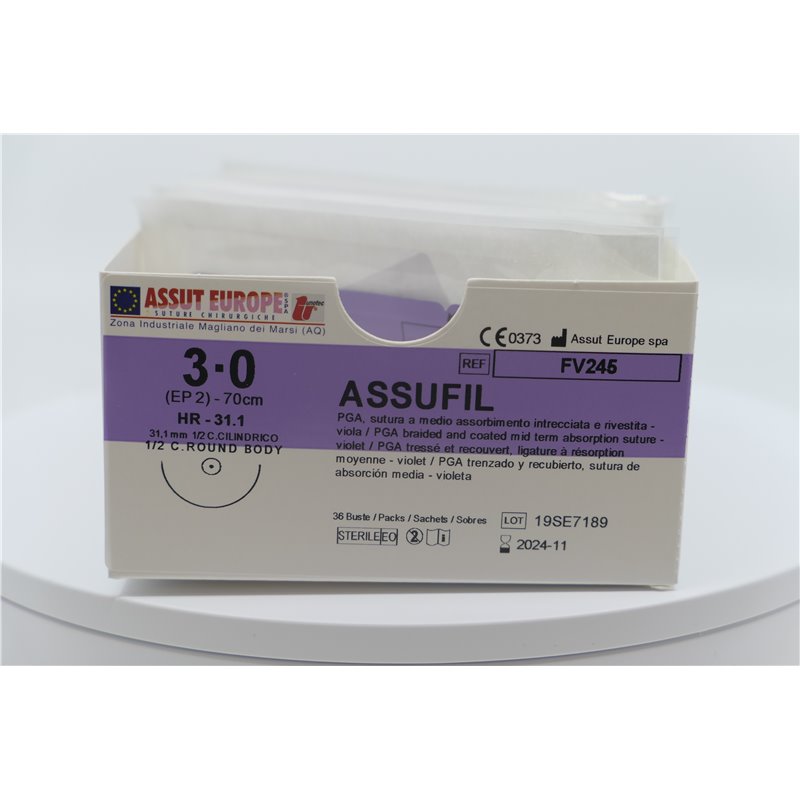 ASSUT - ASSUFIL AGO CIL.31,1MM D.2(3/0) L.70CM FV245