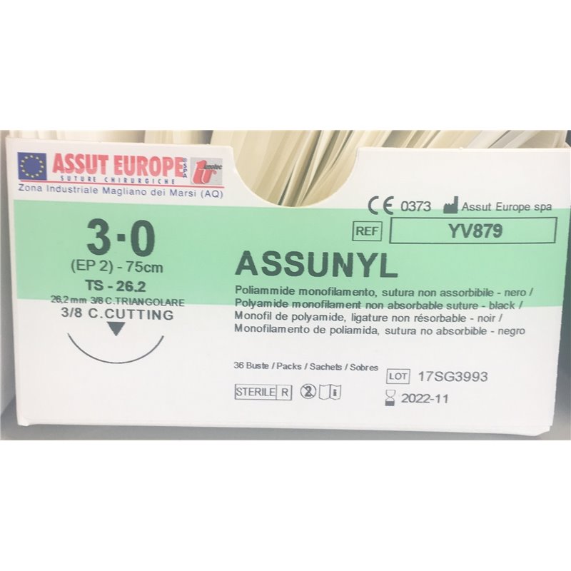 ASSUT - ASSUNYL AGO TRI.26,2MM D.2(3/0) L.75CM YV879 
