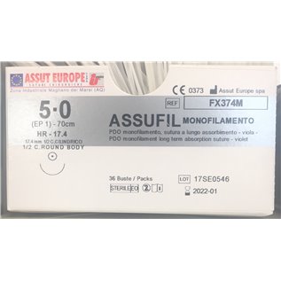 ASSUT - ASSUFIL MONOFIL.AGO CIL.17,4MM D.1(5/0) L.70CM FX374M