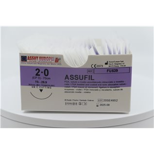 ASSUT - ASSUFIL 3/8 C. TRIANGOLARE 29,9MM USP2/0 70CM