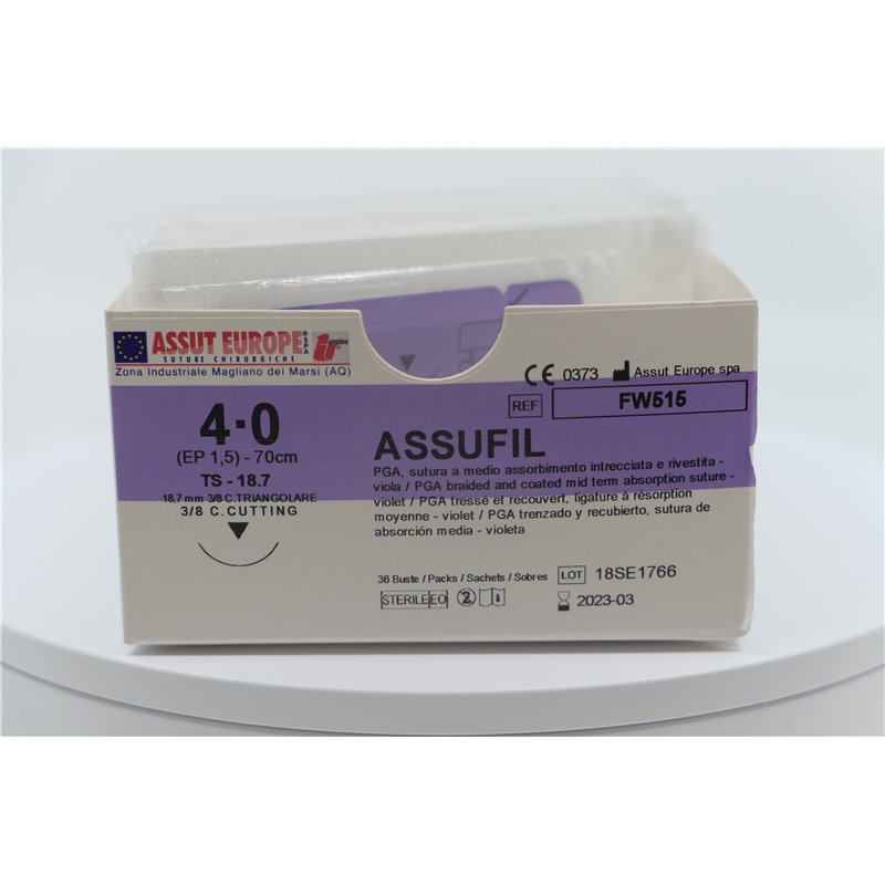 ASSUT - ASSUFIL 3/8C TRIANGOLARE 18,7MM USP4/0 70CM ASSUT - ASSUFIL 3/8C TRIANGOLARE 18,7MM USP4/0 70CM