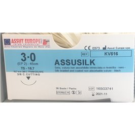 ASSUT - ASSUSILK AGO TRI 18.7 MM D.2(3/0) 75 cm KV516