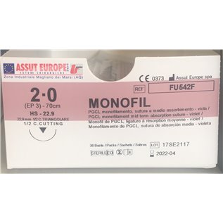 ASSUT - MONOFIL AGO TRI.22,9 D.3(2/0) L.70CM FU542F