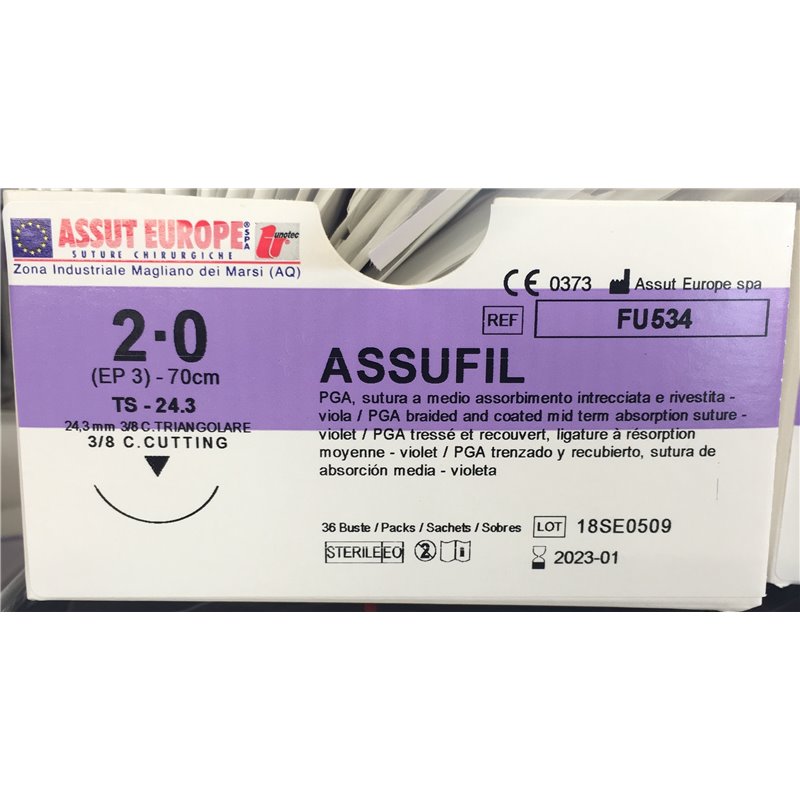 ASSUT - ASSUFIL AGO TRI.24,3MM D.3(2/0) FU534 ASSUT - ASSUFIL AGO TRI.24,3MM D.3(2/0) FU534
