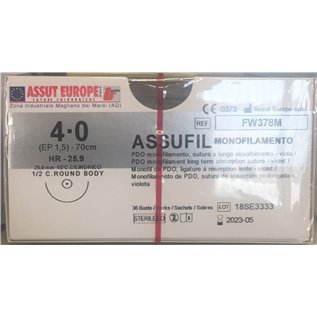 ASSUT - ASSUFIL MONOFIL.AGO CIL.25,9MM D.1,5(4/0) L.70CM FW378M