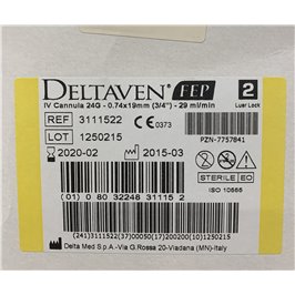AGO CANNULA DELTAVEN 2 CON ALI 24G GIALL