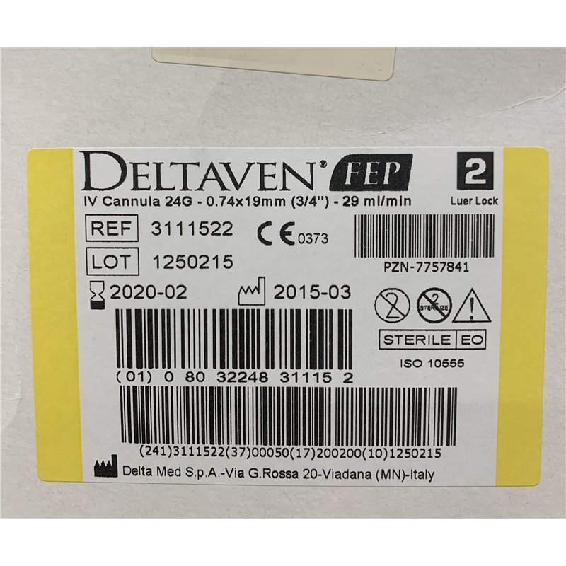 AGO CANNULA DELTAVEN 2 CON ALI 24G GIALL