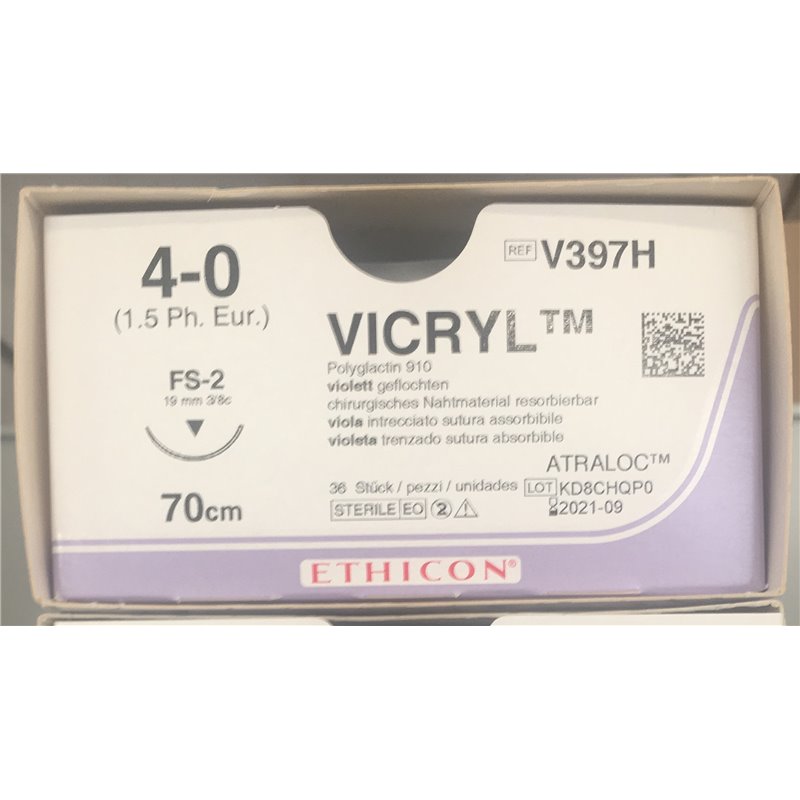 VICRYL EP1.5 USP4/0 3/8 TR 19MM V397H