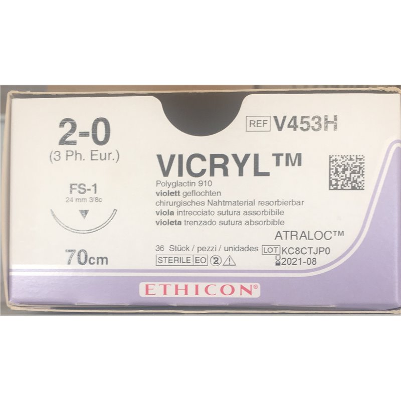 VICRYL EP3 USP2/0 3/8 TR 24MM V453H