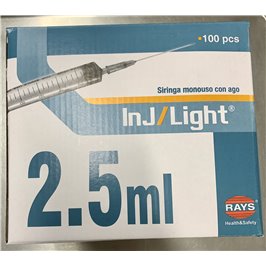 SIRINGA INJ-LIGHT STERILE MONO 2,5ml RAY 50pz