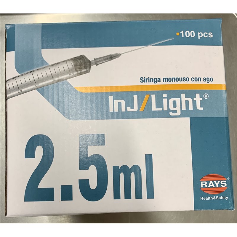 SIRINGA INJ-LIGHT STERILE MONO 2,5ml RAY 100pz SIRINGA INJ-LIGHT STERILE MONO 2,5ml RAY 100pz