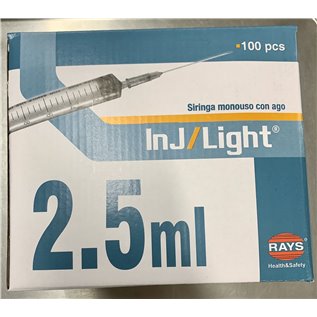 SIRINGA INJ-LIGHT STERILE MONO 2,5ml RAY 50pz