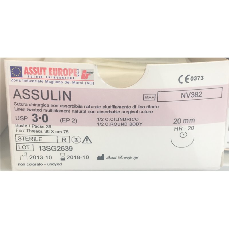 ASSUT - ASSULIN 1/2C CILINDRICO 20MM USP3/0 75 CM NV382