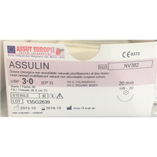 ASSUT - ASSULIN 1/2C CILINDRICO 20MM USP3/0 75 CM NV382