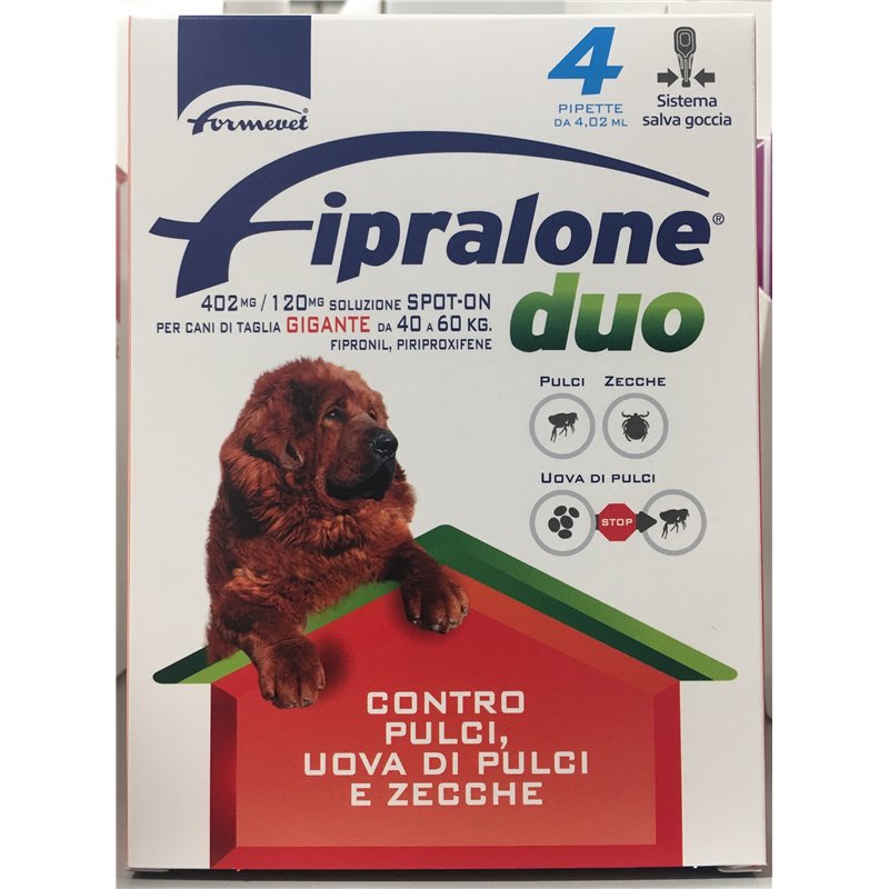 FIPRALONE DUO CANE TGIG 40/60 KG 4 PIP R