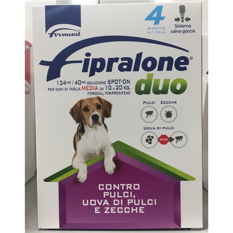 FIPRALONE DUO CANE TM 10/20 KG 4 PIP VIO