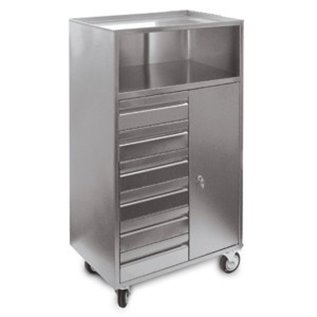 CARRELLO CON CASSETTI INOX 5007