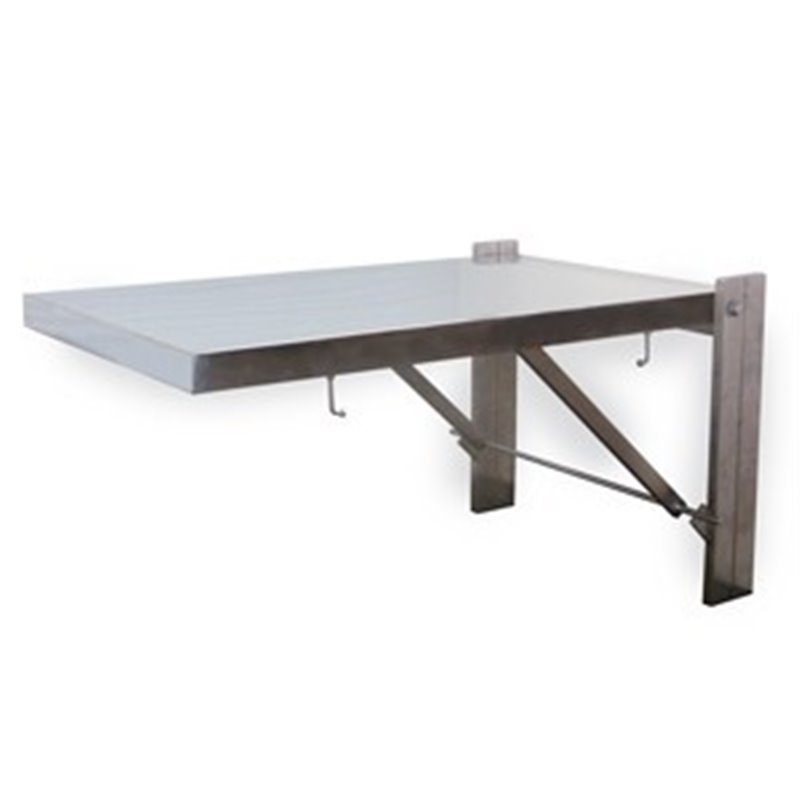 TAVOLO VISITA INOX A PARETE 50 x 50 CM