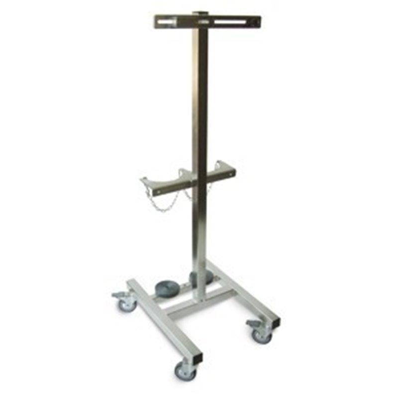 STATIVO INOX ANESTESIA CON PORTA BOMBOLE