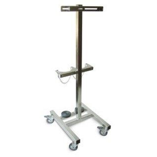 STATIVO INOX ANESTESIA CON PORTA BOMBOLE