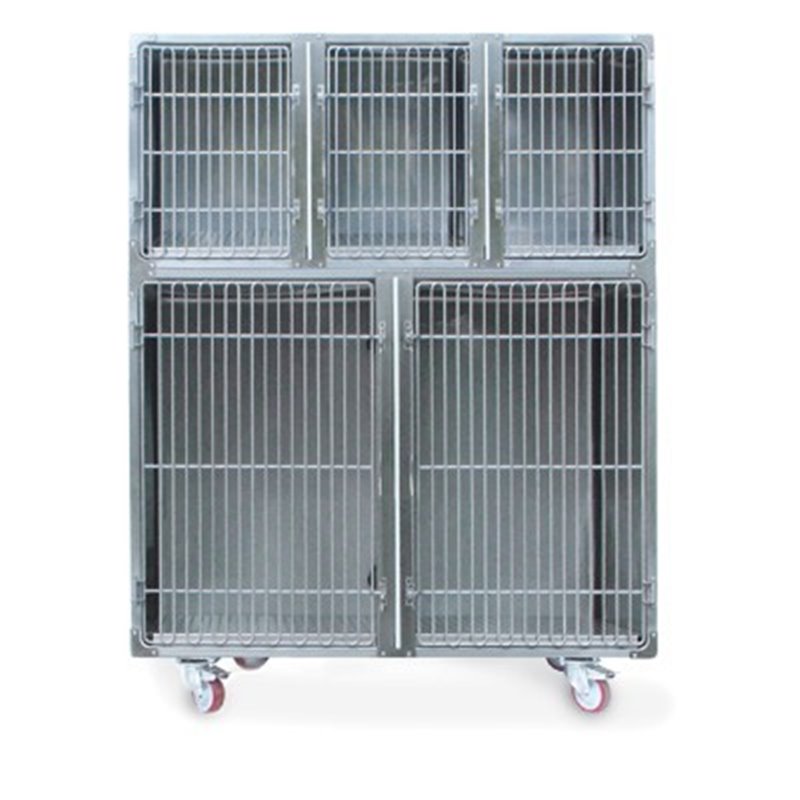 GABBIA DEGENZA INOX - COMPOSIZIONE 2 C2+A3 PIU' CARRELLO