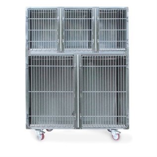 GABBIA DEGENZA INOX - COMPOSIZIONE 2 C2+A3 PIU' CARRELLO