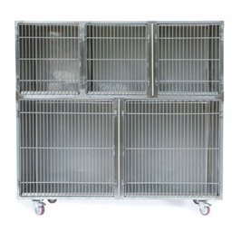 GABBIA DEGENZA INOX - COMPOSIZIONE 5 D2+B1+B2 PIU' CARRELLO