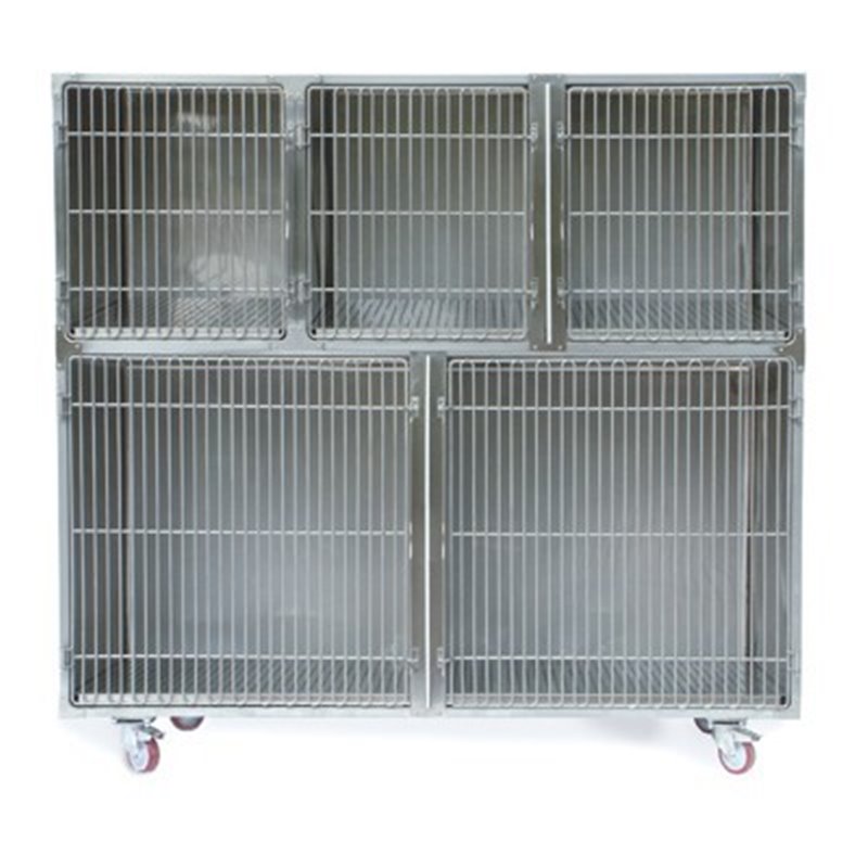 GABBIA DEGENZA INOX - COMPOSIZIONE 5 D2+B1+B2 PIU' CARRELLO