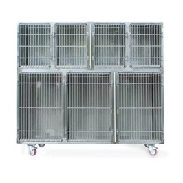 GABBIA DEGENZA INOX - COMPOSIZIONE 6 A2+2A1+C2+C1 PIU' CARRELLO