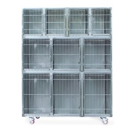 GABBIA DEGENZA INOX - COMPOSIZIONE  10 A2+2A1+B1+B2+C1+C2 PIU' CARRELLO