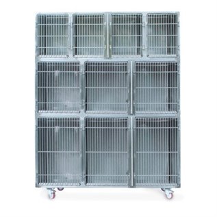 GABBIA DEGENZA INOX - COMPOSIZIONE  10 A2+2A1+B1+B2+C1+C2 PIU' CARRELLO