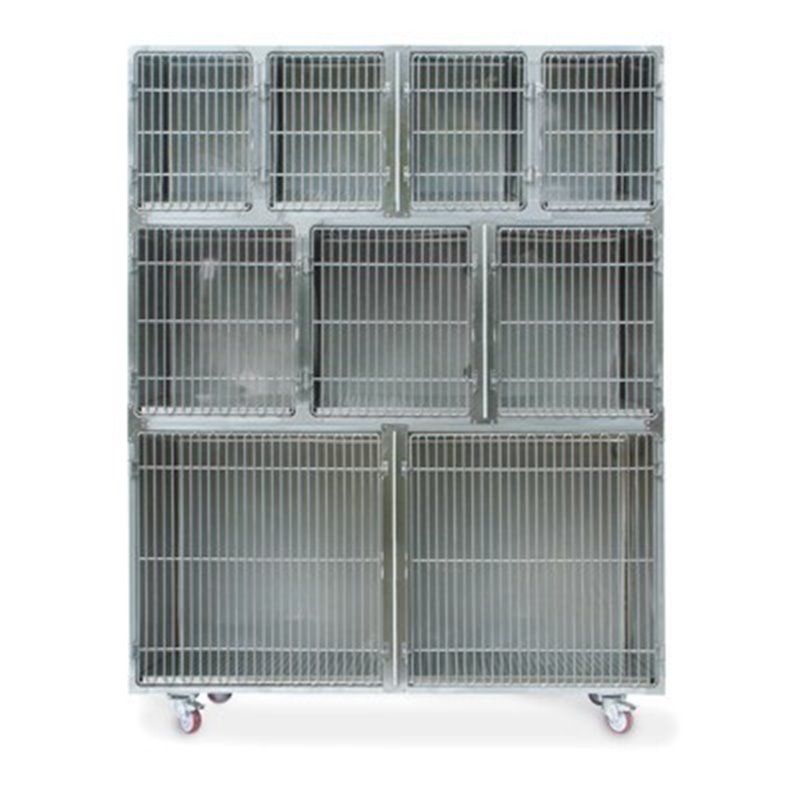 GABBIA DEGENZA INOX - COMPOSIZIONE 11 A2+2A1+B1+B2+D2 PIU' CARRELLO