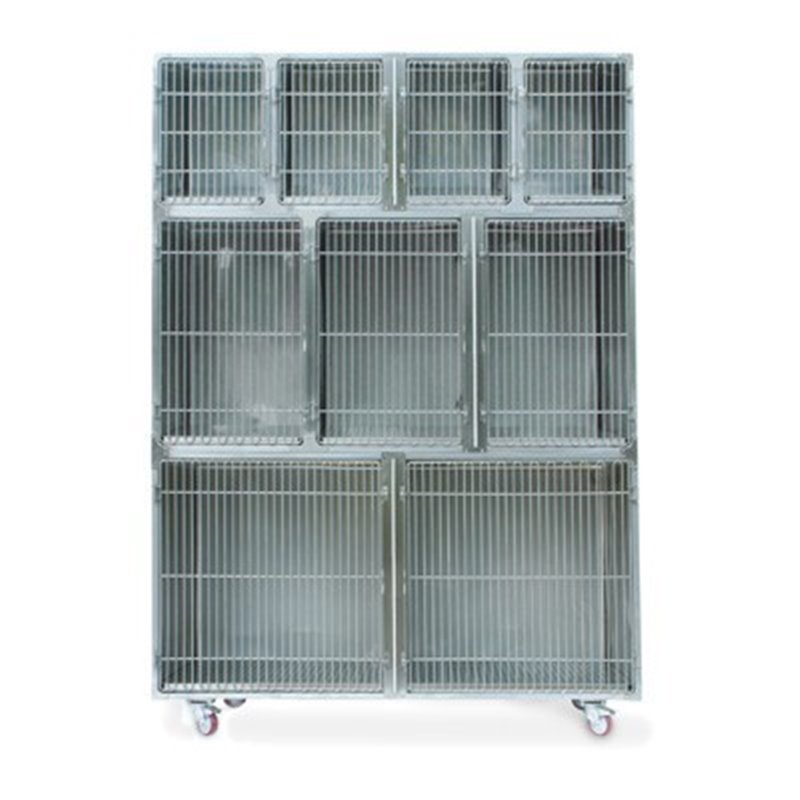 GABBIA DEGENZA INOX - COMPOSIZIONE 12 A2+2A1+C1+C2+D2 PIU' CARRELLO