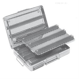 SCATOLA PER STERILIZZAZIONE A VAPORE CON DOPPIO VASSOIO 265 x 255 x 65 MM - LINEA FERRI TEDESCHI