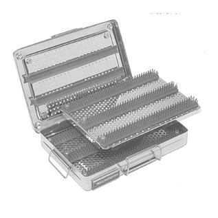 SCATOLA PER STERILIZZAZIONE A VAPORE CON DOPPIO VASSOIO 265 x 255 x 65 MM - LINEA FERRI TEDESCHI