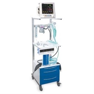 APPARECCHIO ANESTESIA SU CARRELLO con circuito aperto/chiuso-Versione PLUS