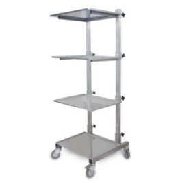 CARRELLO PER ENDOSCOPIA 4 RIPIANI REGOLABILI