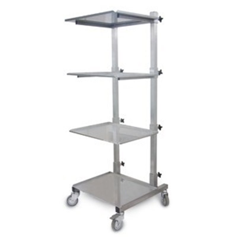CARRELLO PER ENDOSCOPIA 4 RIPIANI REGOLABILI