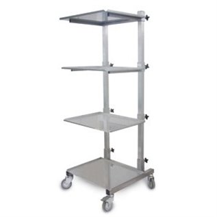CARRELLO PER ENDOSCOPIA 4 RIPIANI REGOLABILI